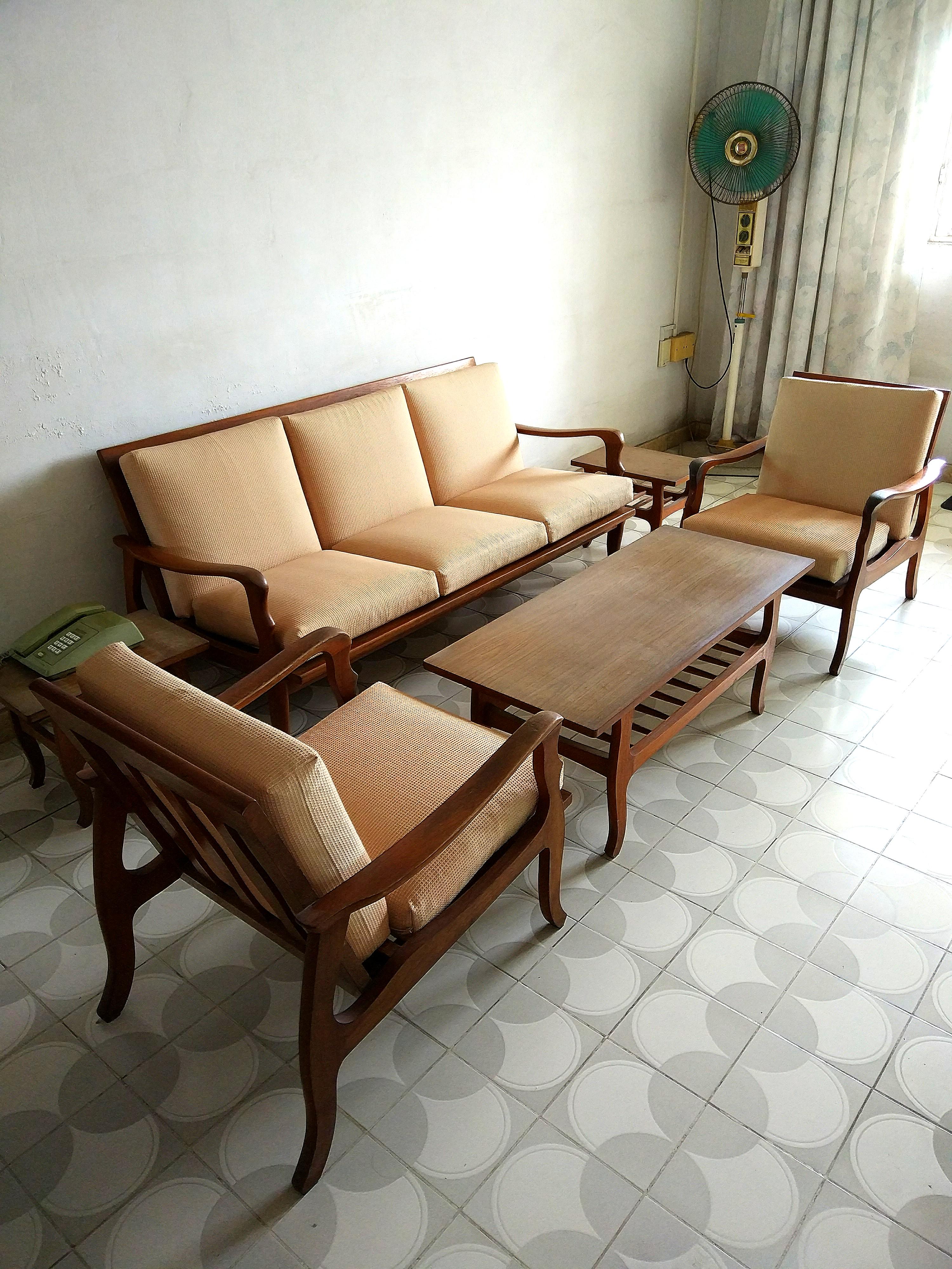 Classic Teak Wood Sofa Set, Furniture & Home Living, Furniture, Sofas ...