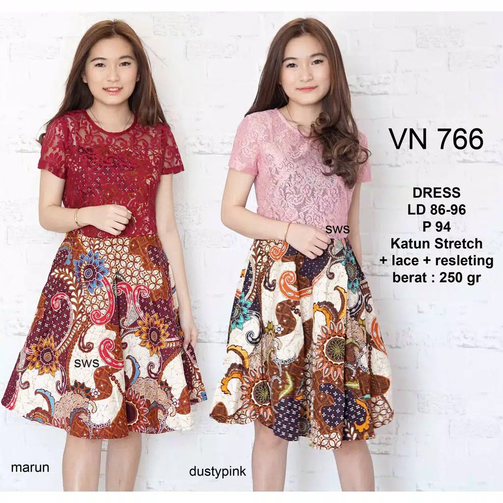 Dress Batik Brukat Cantik Sesuai Picture Asli Womens Fashion