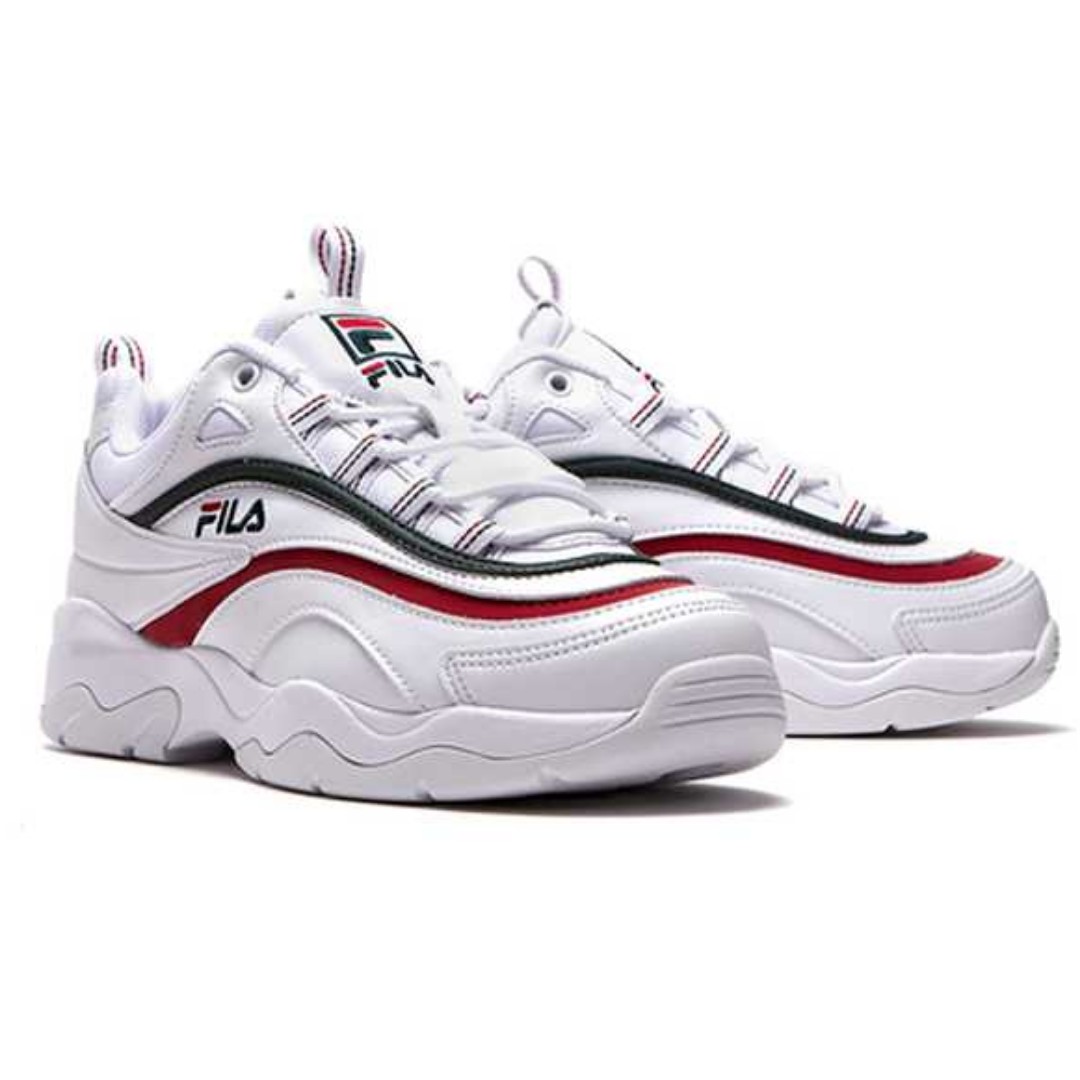 green and white fila shoes