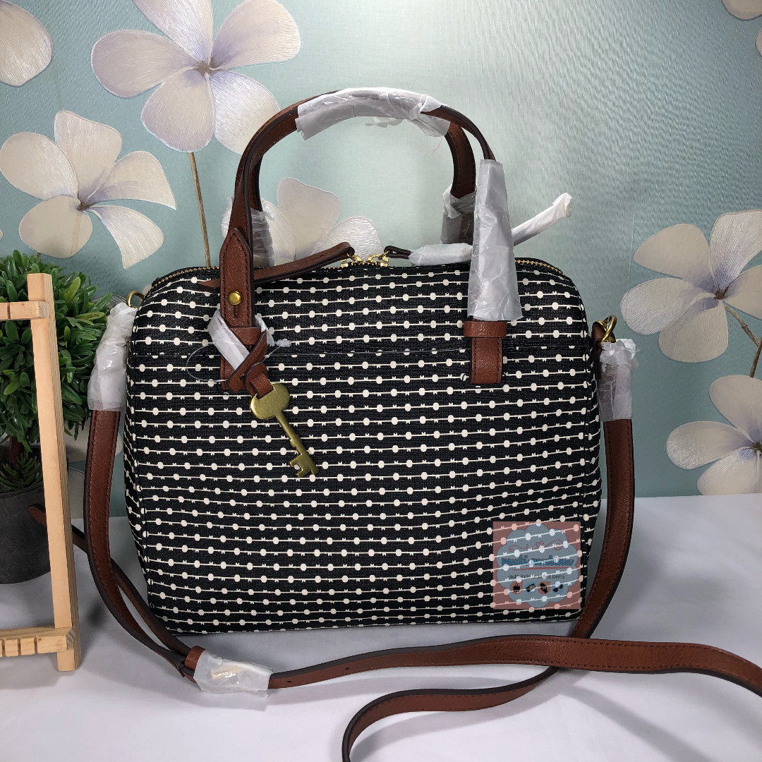 Fossil rachel best sale satchel black stripe