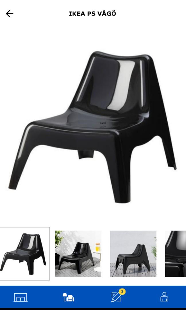IKEA Outdoor Chair (Black), Furniture & Home Living, Furniture, Chairs