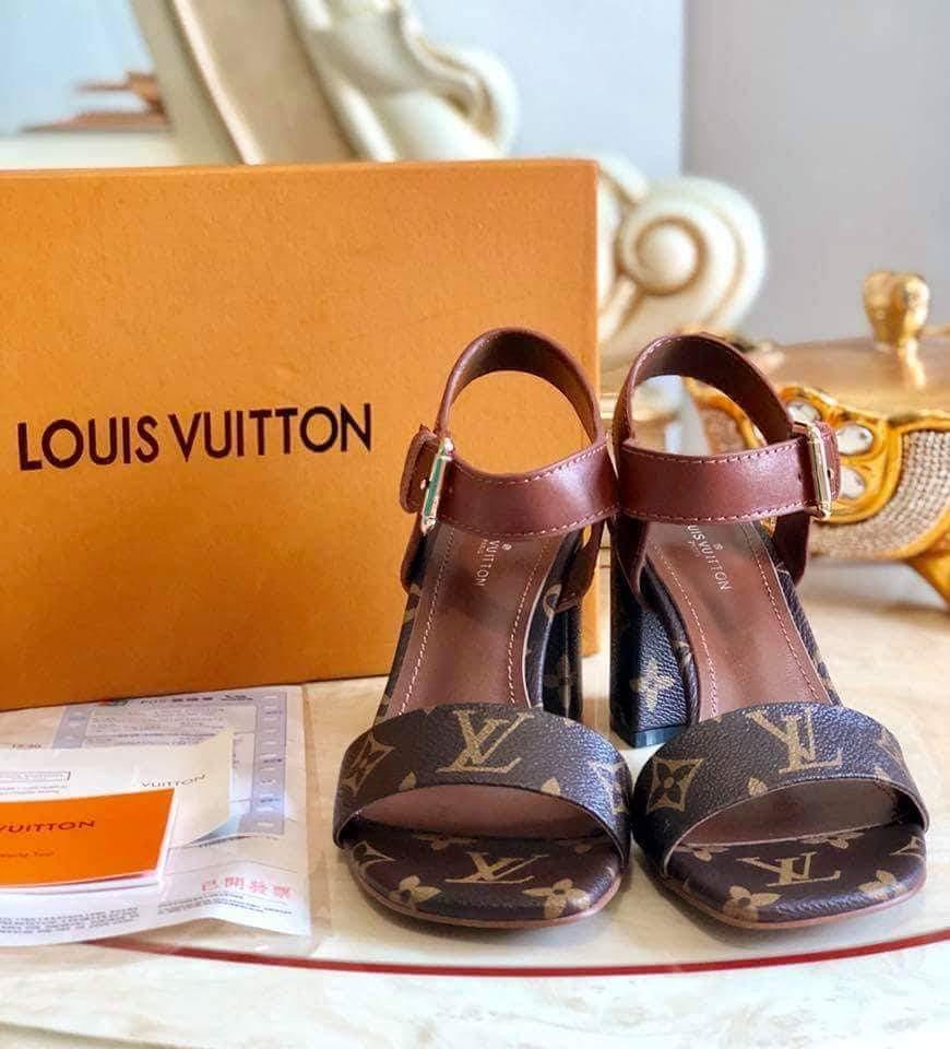 louis vuitton chunky heel sandals