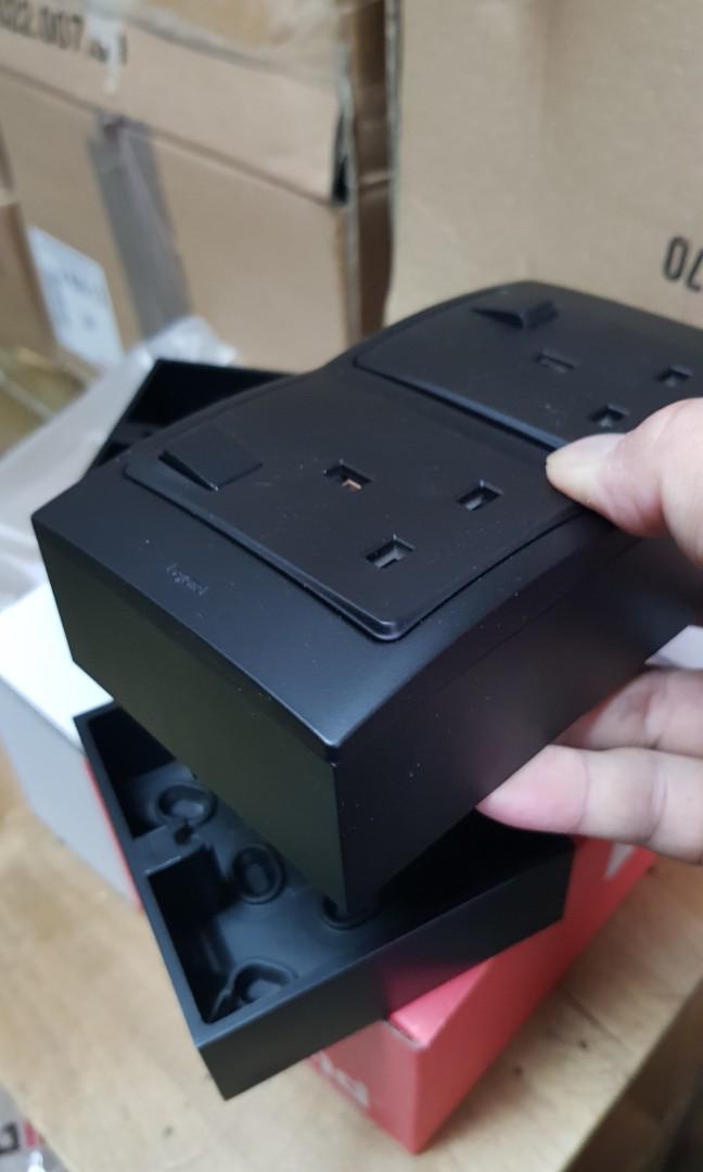 Matt black] legrand surface mounting box for switches and sockets, Furniture, Others on Carousell