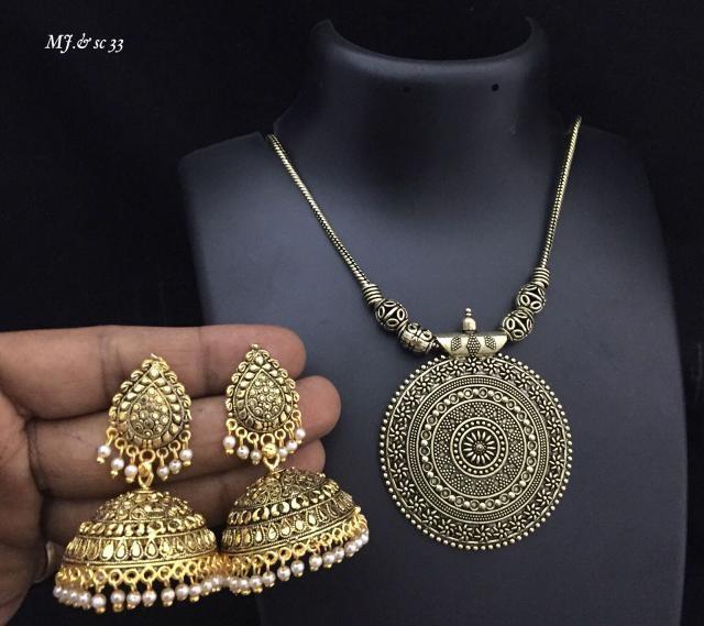 Oxidised Gold necklace Set