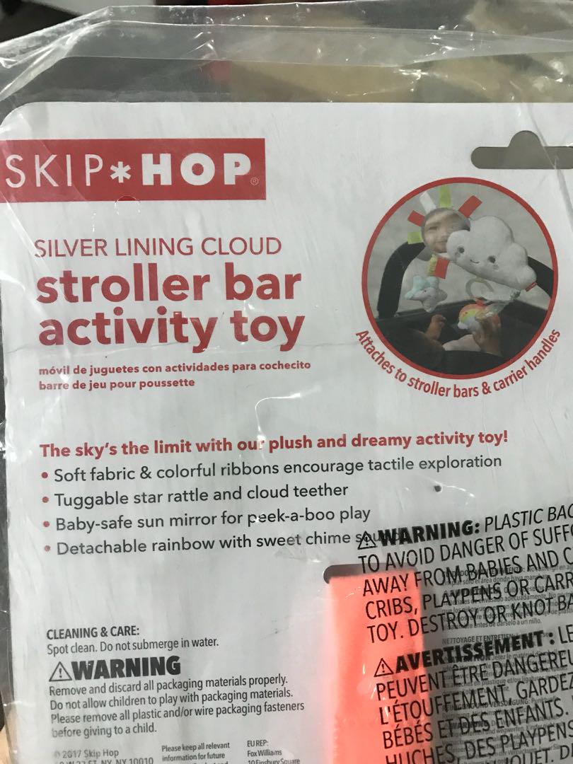 skip hop silver lining cloud stroller bar toy