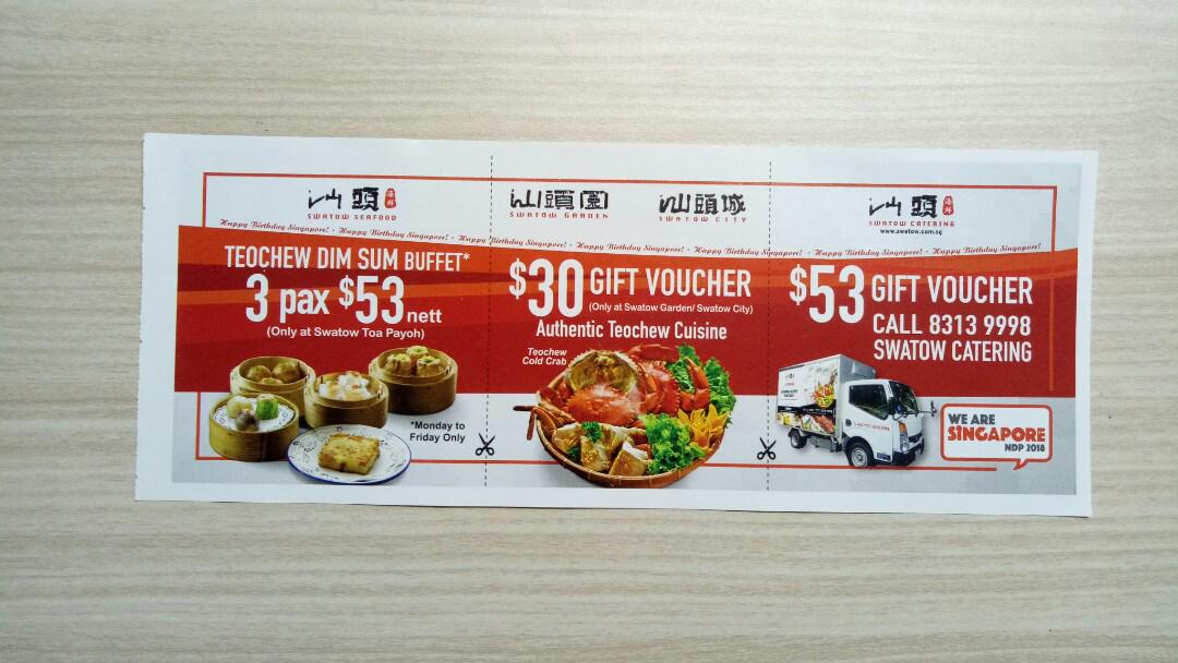 Swatow Garden City Seafood Catering Voucher Dian Xiao Er Entertainment Gift Cards Vouchers On Carousell