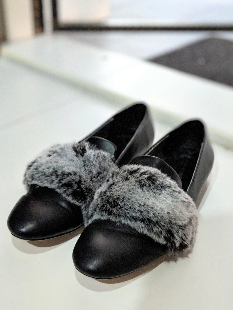 zara fur shoes