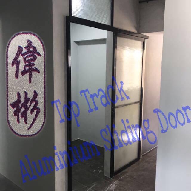 Aluminium Sliding Grille Door In Black Frame Furniture Home