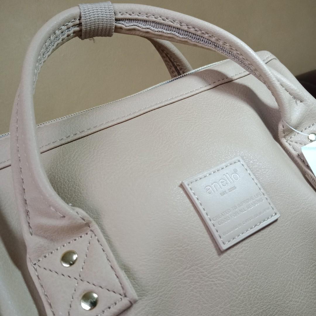 ANELLO JAPAN EXCLUSIVE unisex synthetic leather fullsized backpack (limited edition) cream