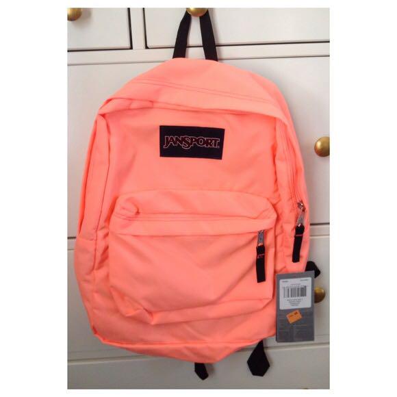 coral jansport backpack Unisex Big Student Peaches Wild Heart One Size  Jansport Super break coral sketch