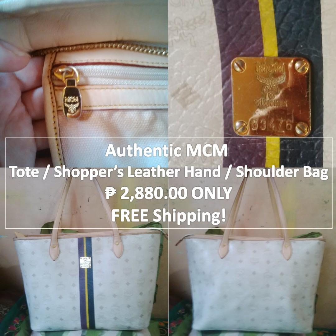 Authentic MCM White Monogram Liz Tote Bag