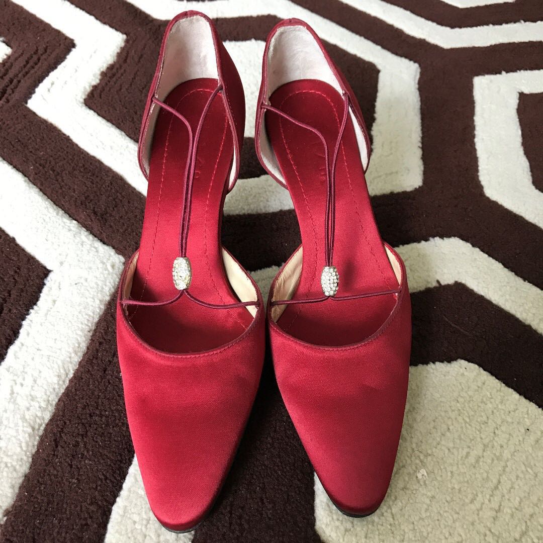 red evening heels