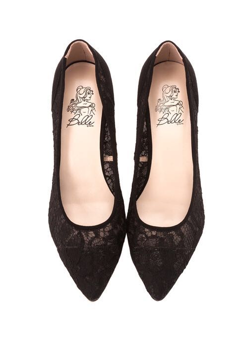 Brand new Grace Gift Disney princess series black lace heels 全新迪士尼公主系列黑色蕾絲高跟鞋