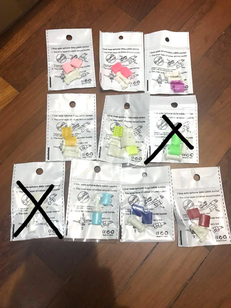 [CLEARANCE] Cable protector (Category: Cables & Adaptors) located in Singapore. Submitted by melmiao99 (Listing ID 176584052, Image 1). Description: 20 for $5 Choose your color iPhone, Samsung, Galaxy, note, oppo, xiaomi, huawei .