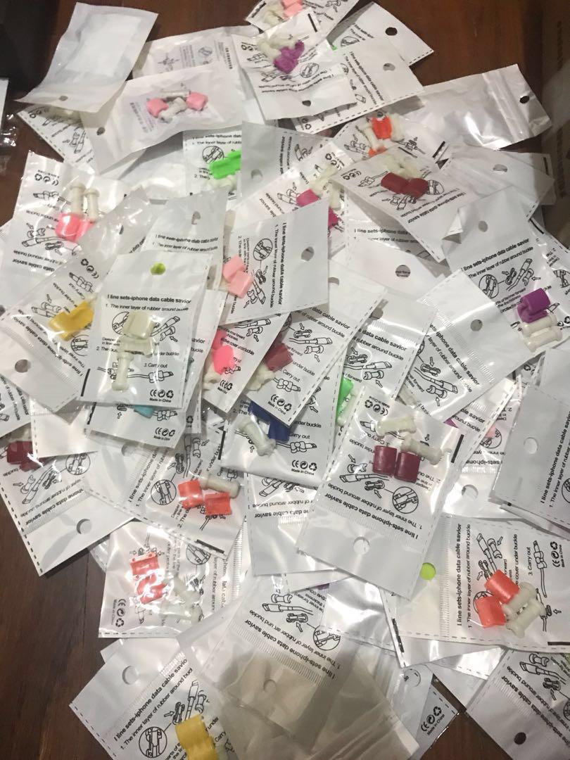 [CLEARANCE] Cable protector (Category: Cables & Adaptors) located in Singapore. Submitted by melmiao99 (Listing ID 176584052, Image 2). Description: 20 for $5 Choose your color iPhone, Samsung, Galaxy, note, oppo, xiaomi, huawei .