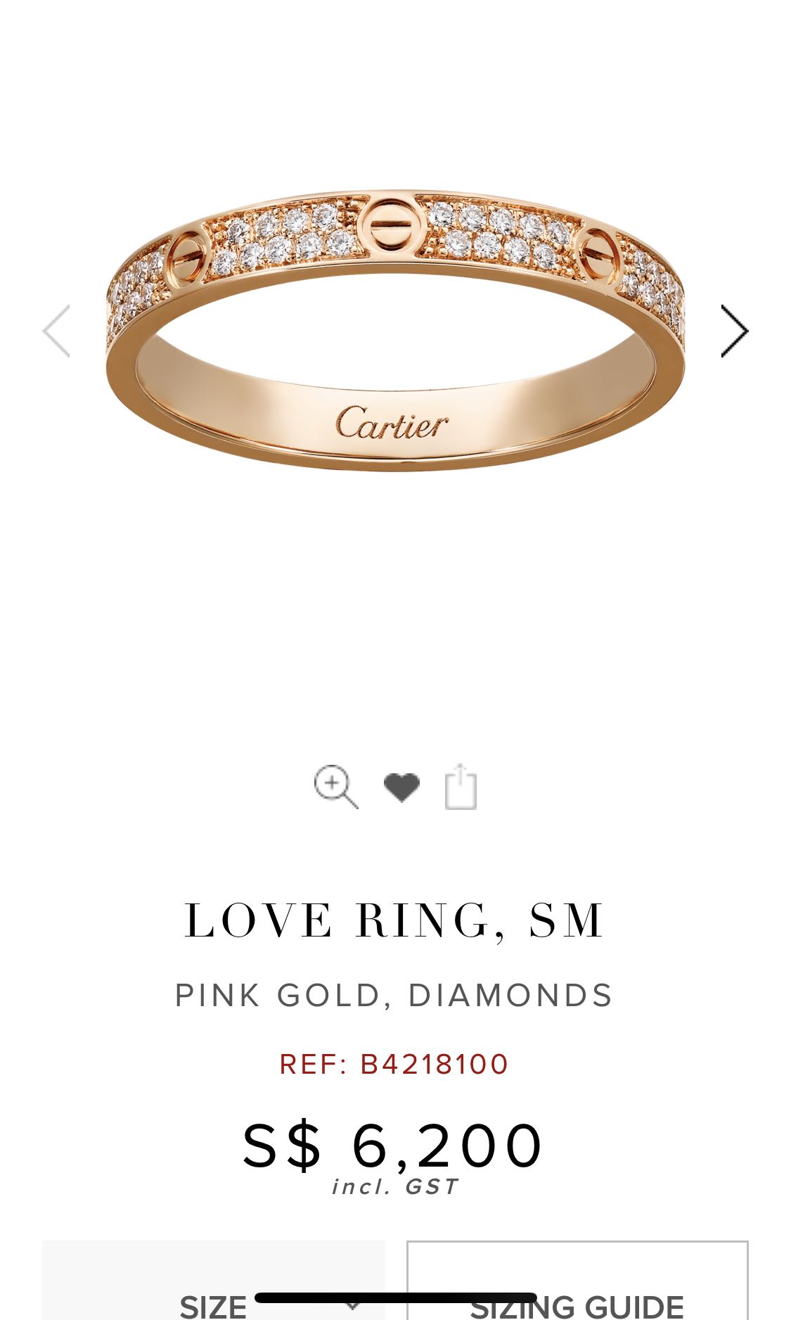 can a cartier love ring be resized
