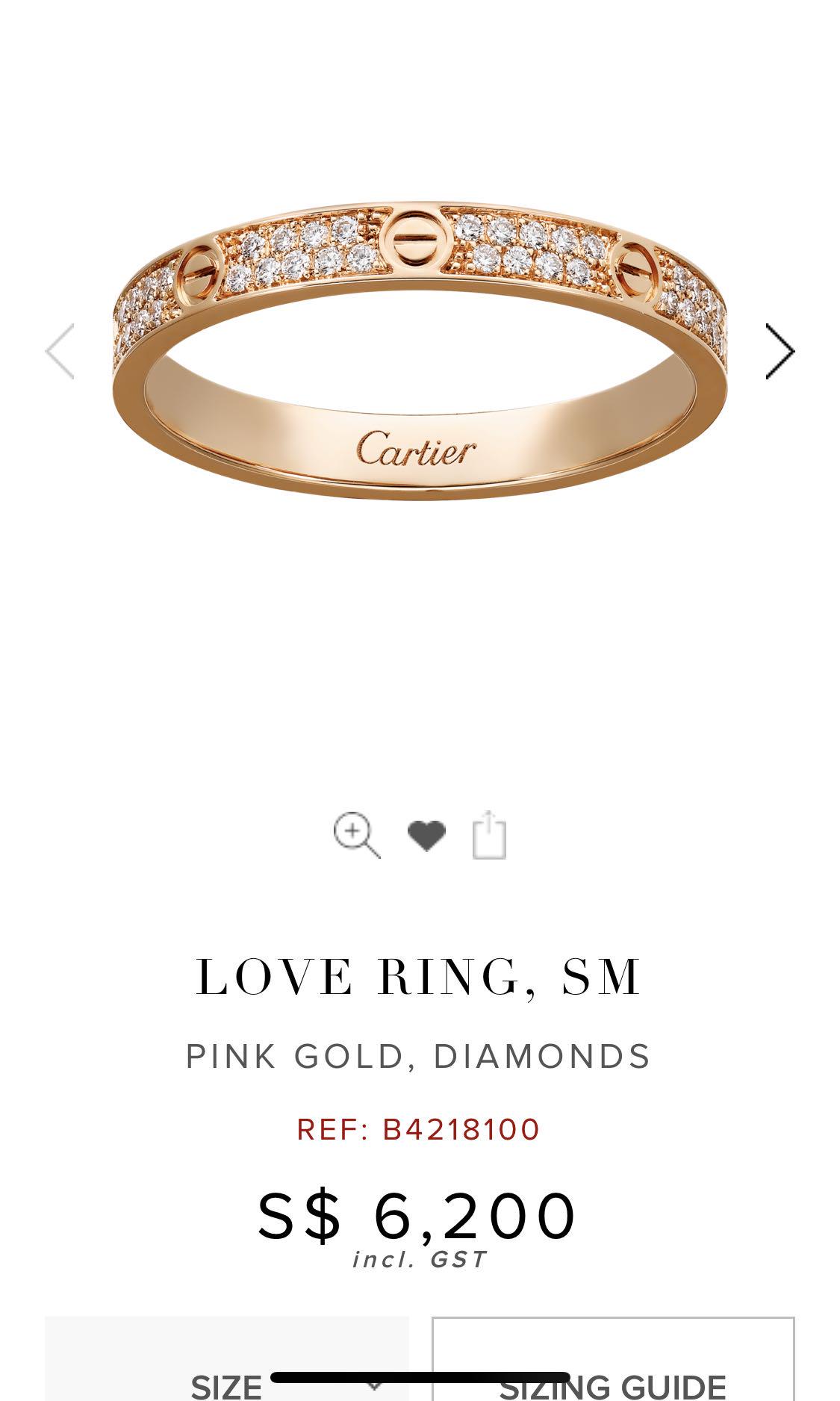 大人気の Cartier☆LOVE RING, SM LOVE リング、SM 指輪・リング サイズを選択してください:49MM - raffles.mn