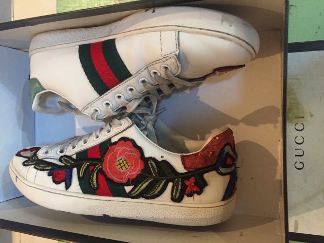gucci floral ace sneakers