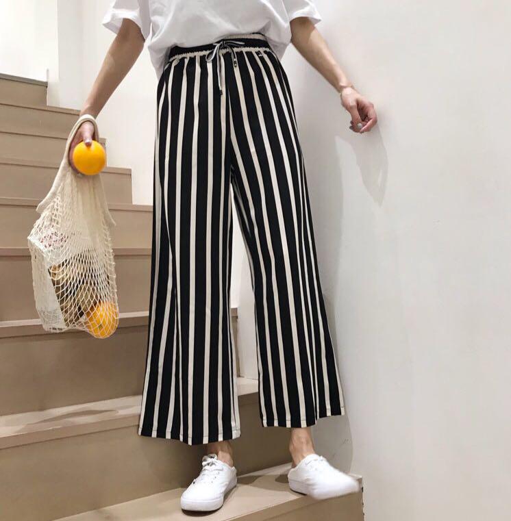 korean striped pants