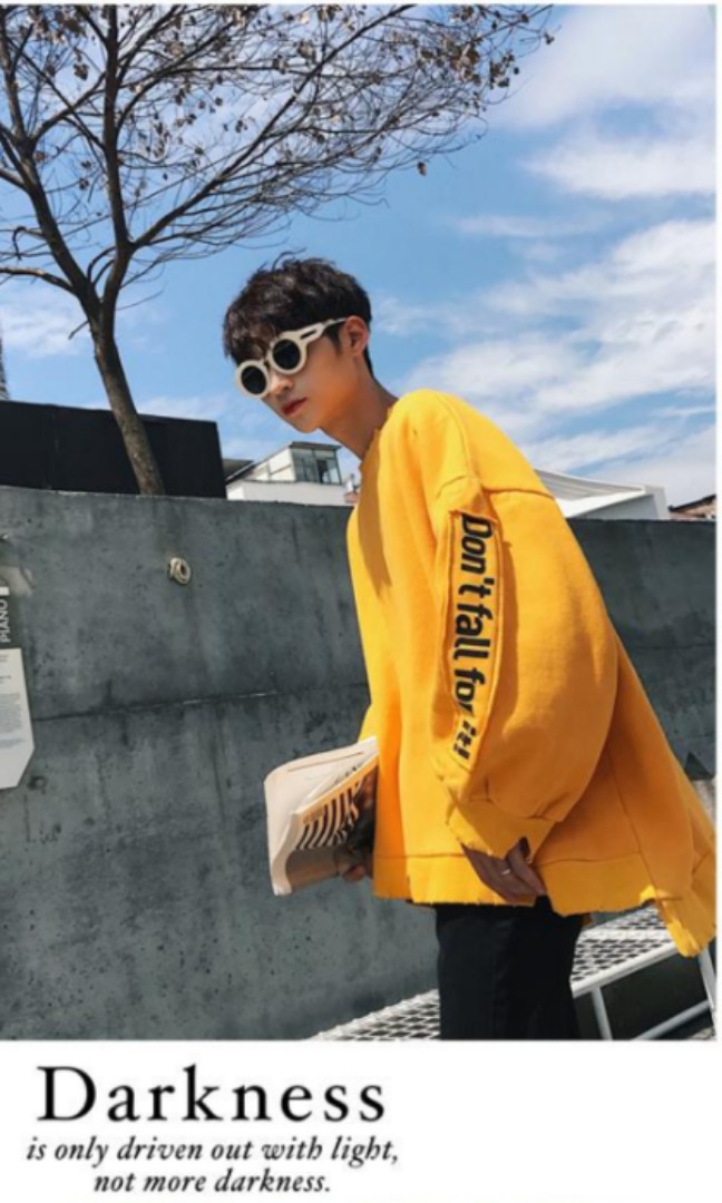 yellow sweater oversized