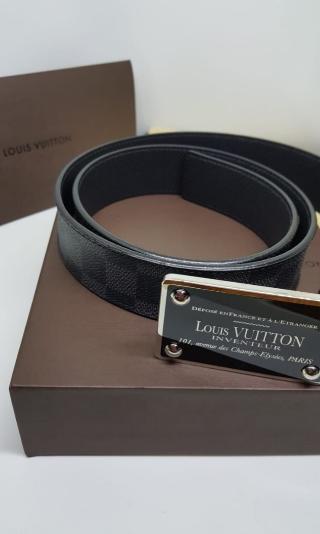 Louis Vuitton Damier Graphite 35mm Inventeur Reversible Belt sz