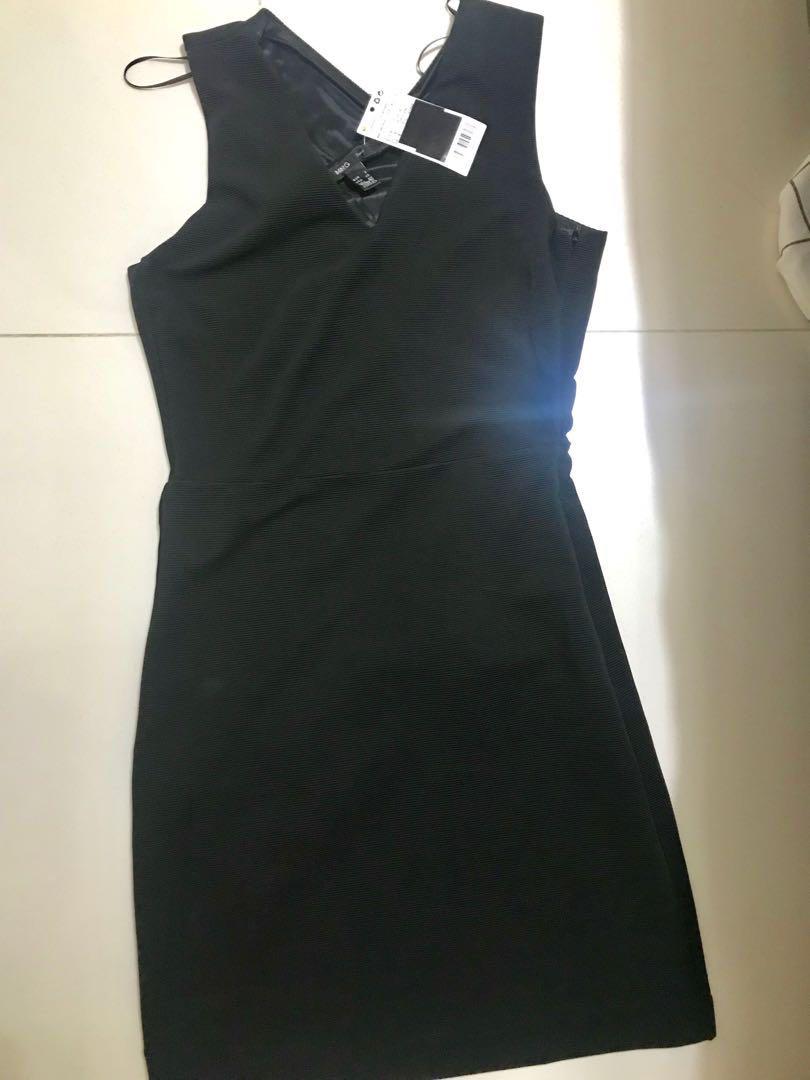 Mango black mini dress clearance