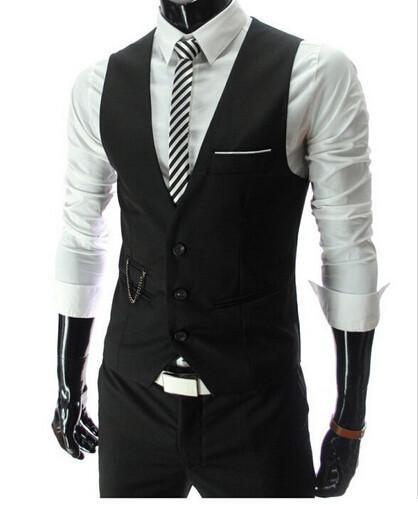 Mens black vest suit cheap