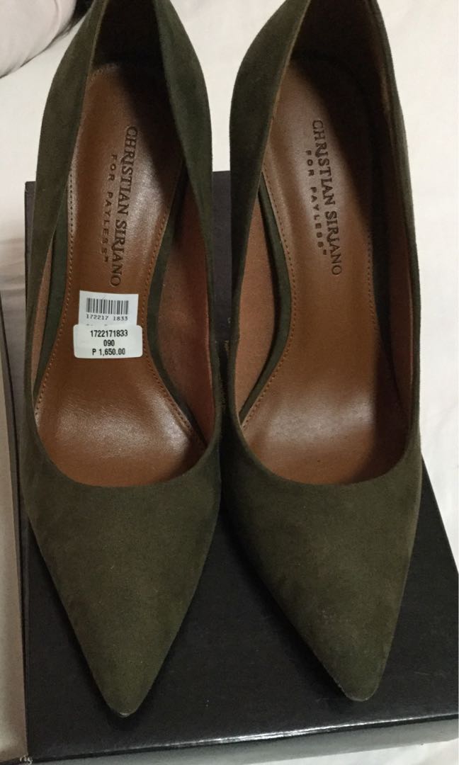 olive green pumps shoes