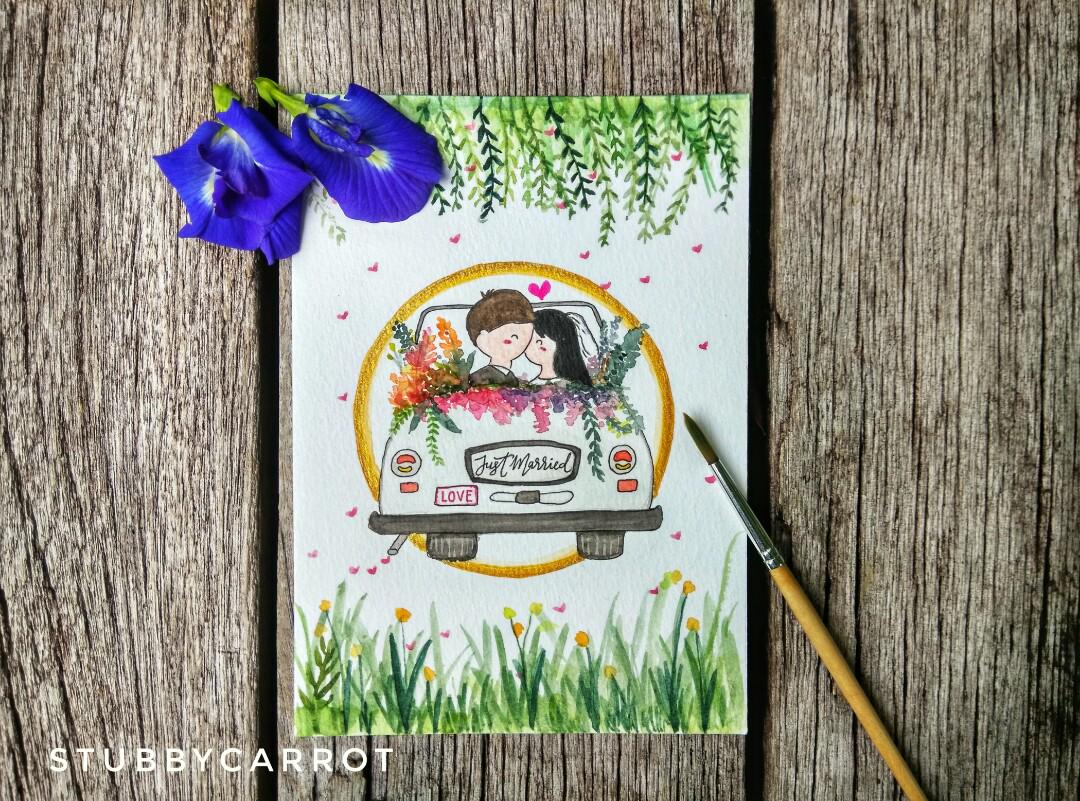 Original Wedding Couple Painting Design Craft Art Prints On