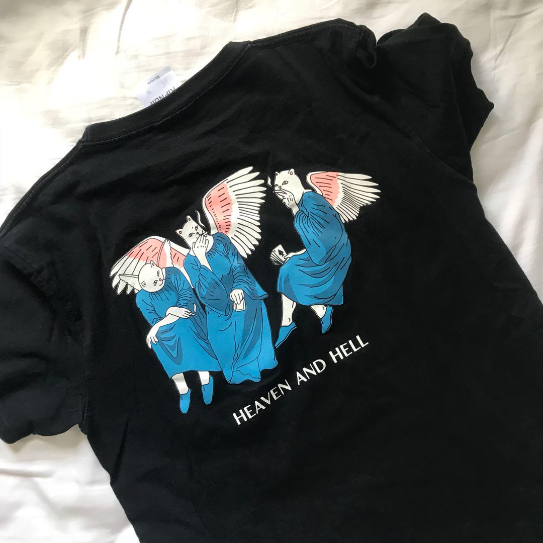 Heaven And Hell Tee (Blue Cloud Wash) – RIPNDIP