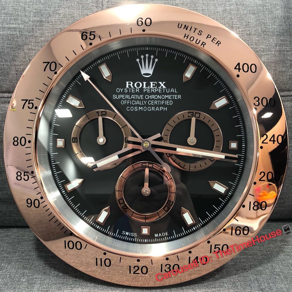 Rolex Daytona Rose Gold Wall Clock, Men 
