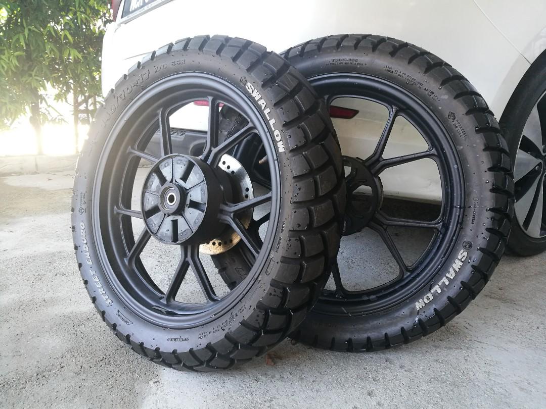 Set Tayar Dan Rim Motorsikal Dual Purpose Motorbikes On Carousell