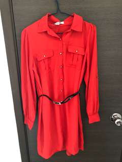 Forever21 orange dress with black belt