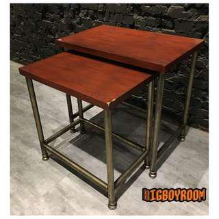【BIgBoyRoom】工業風家具 美式設計款展示桌邊几 木製LOFT復古桌子茶几收納款 陳列桌攝影道具酒吧餐廳飯店大廳