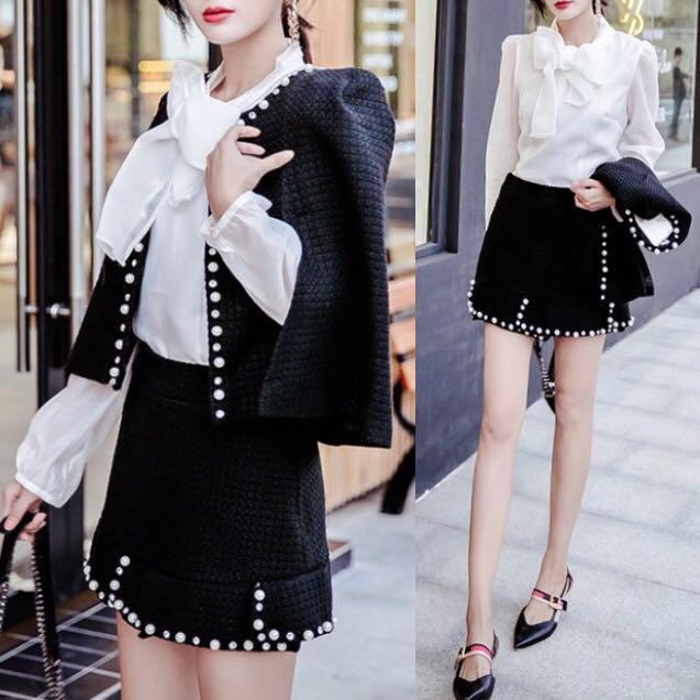3 Piece Set Jacket Top Skirt Chanel Style Posh Elegant Office Work Korean Korea Designer Blouse Cardigan Woven Tweed Coat Blazer Formal Women S Fashion Clothes Outerwear On Carousell,Argan One And Only Hair Color Chart