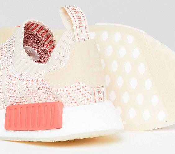 Adidas nmd r1 prime knit trainers linen crystal white sales
