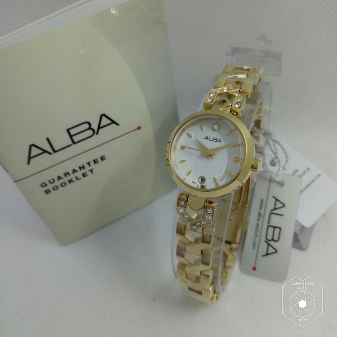 Alba Ladies Ah7m42x1 Jam Tangan Wanita Ah7m42 Gold Swarovski
