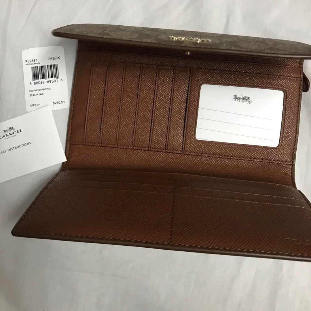 Authentic Coach checkbook wallet, Women's Fashion, Bags & Wallets, Wallets & Card holders on