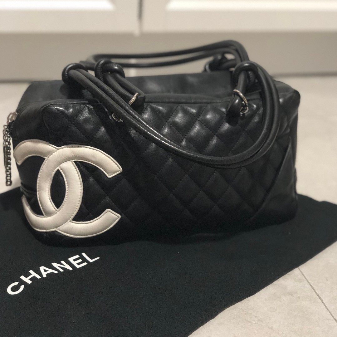 Chanel Cambon Line Bowling Bag Beige Lambskin ref.868200 - Joli Closet