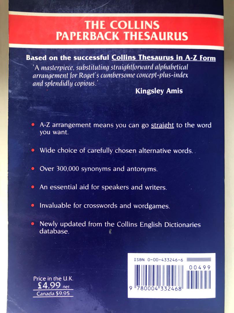Collins Thesaurus Dictionary, Hobbies & Toys, Books & Magazines