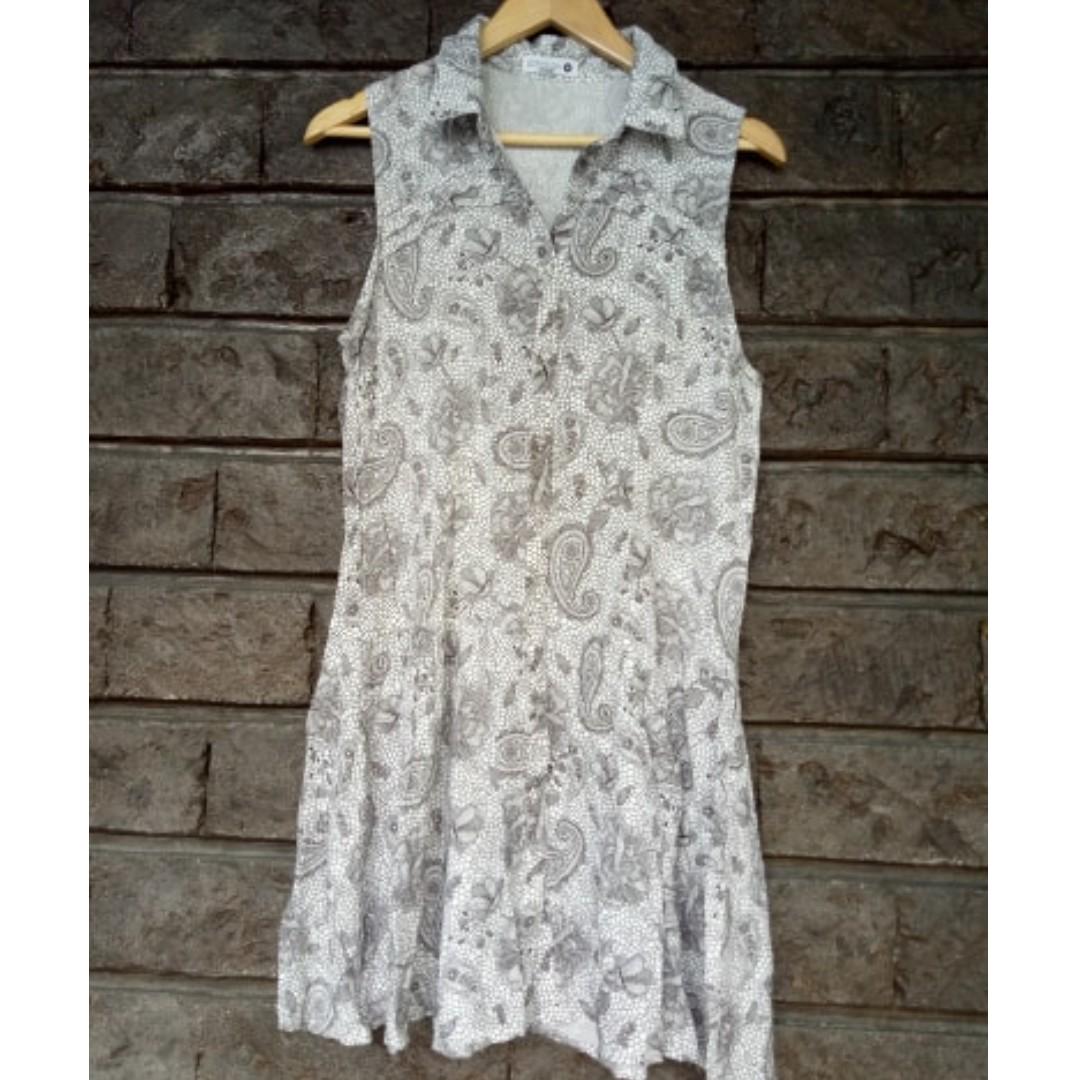 Cotton On Buttoned Paisley Dress Sleeveless Printed Black