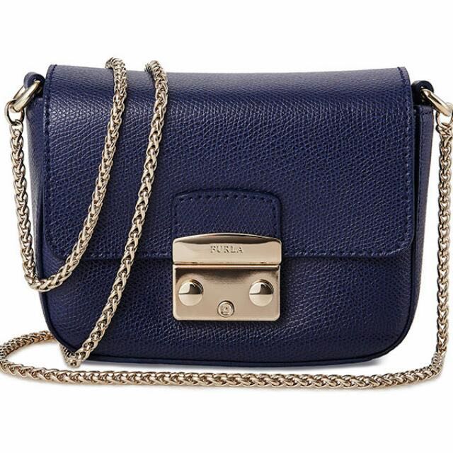 Furla Metropolis Mini Crossbody Navy Blue Luxury Bags Wallets