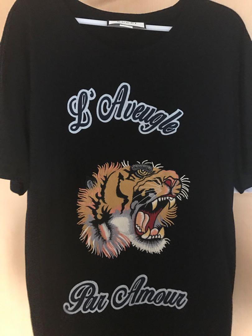 gucci tiger shirt black