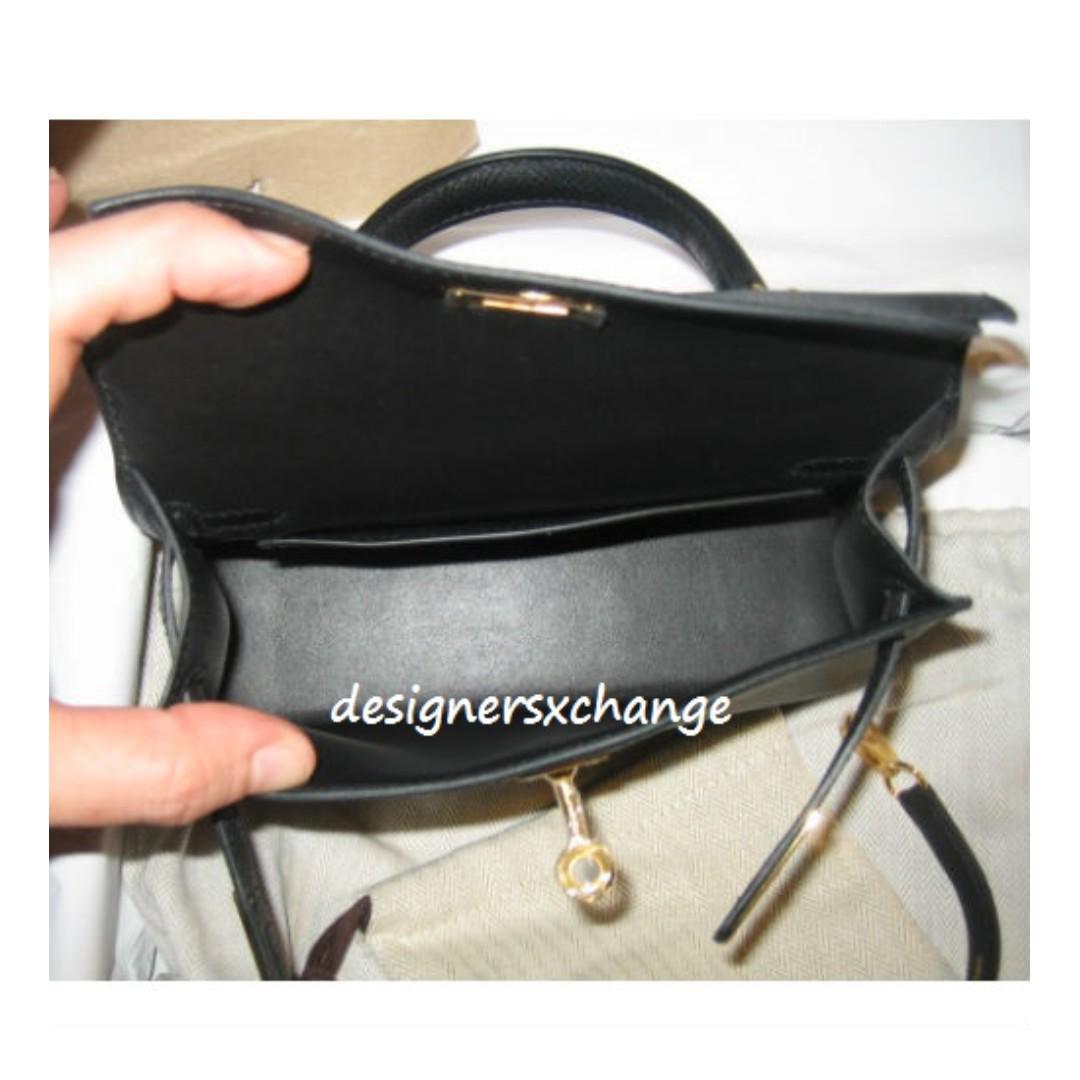 Hermes Mini Kelly II Sellier In Black With Gold Hardware, Epsom Leathe –  Found Fashion