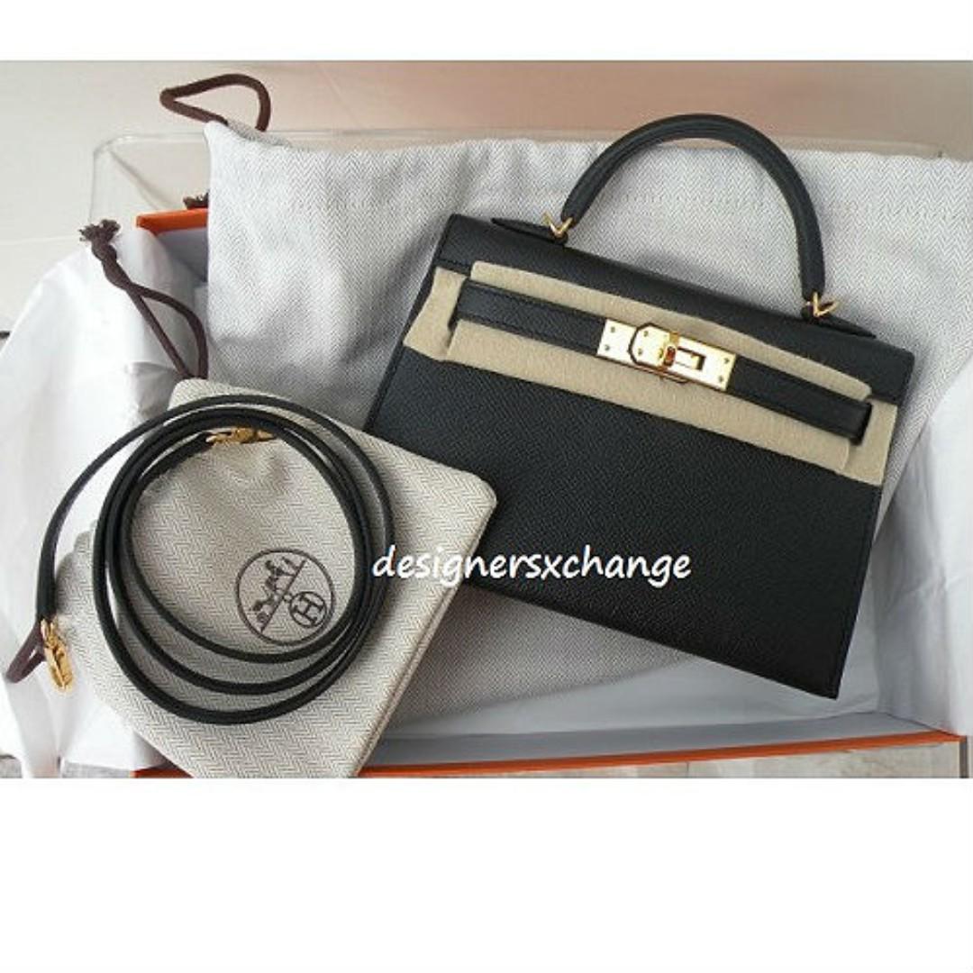 Hermes Mini Kelly II 20cm Sellier Epsom Leather with Gold Hardware Brand New with Hermes 2017 Receipt