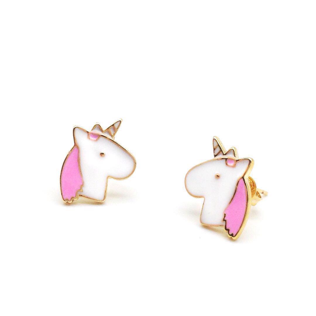 pink unicorn earrings