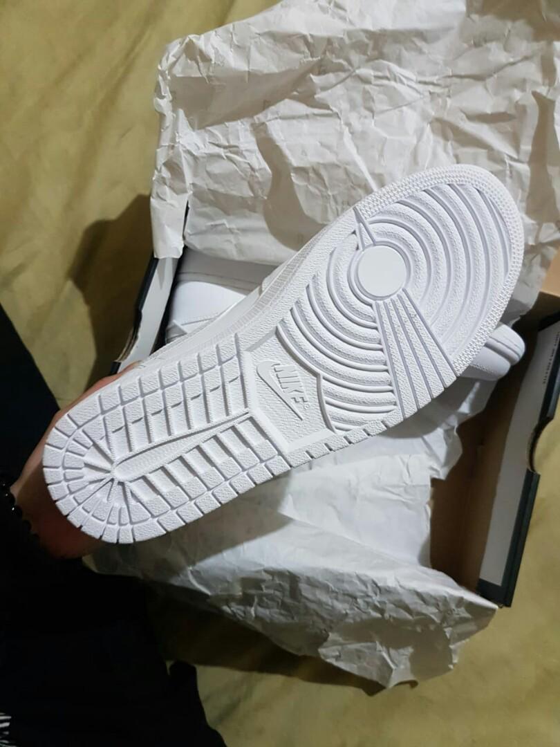 NIKE AIR JORDAN 1 Mid ALL WHITE on Carousell
