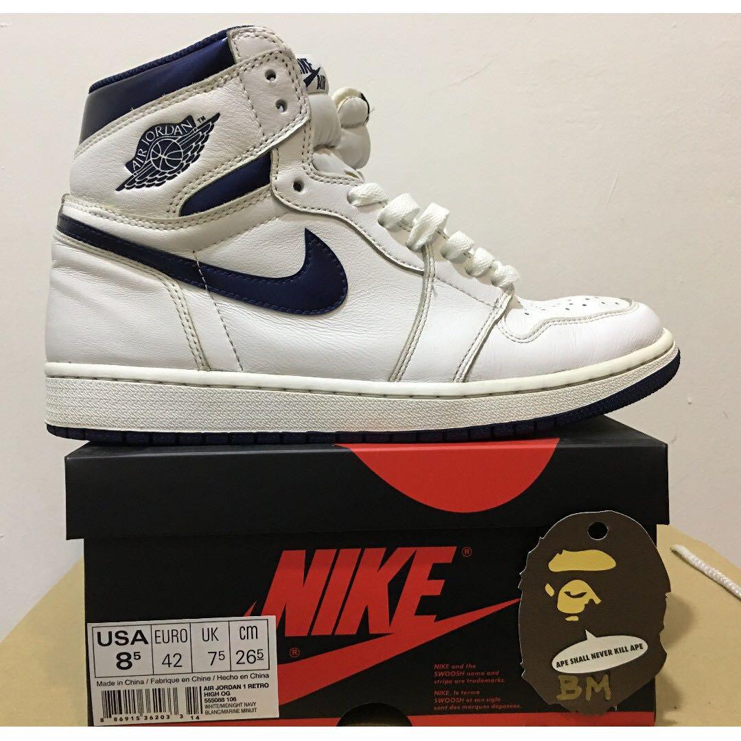 Air jordan 1 retro high og metallic navy deals