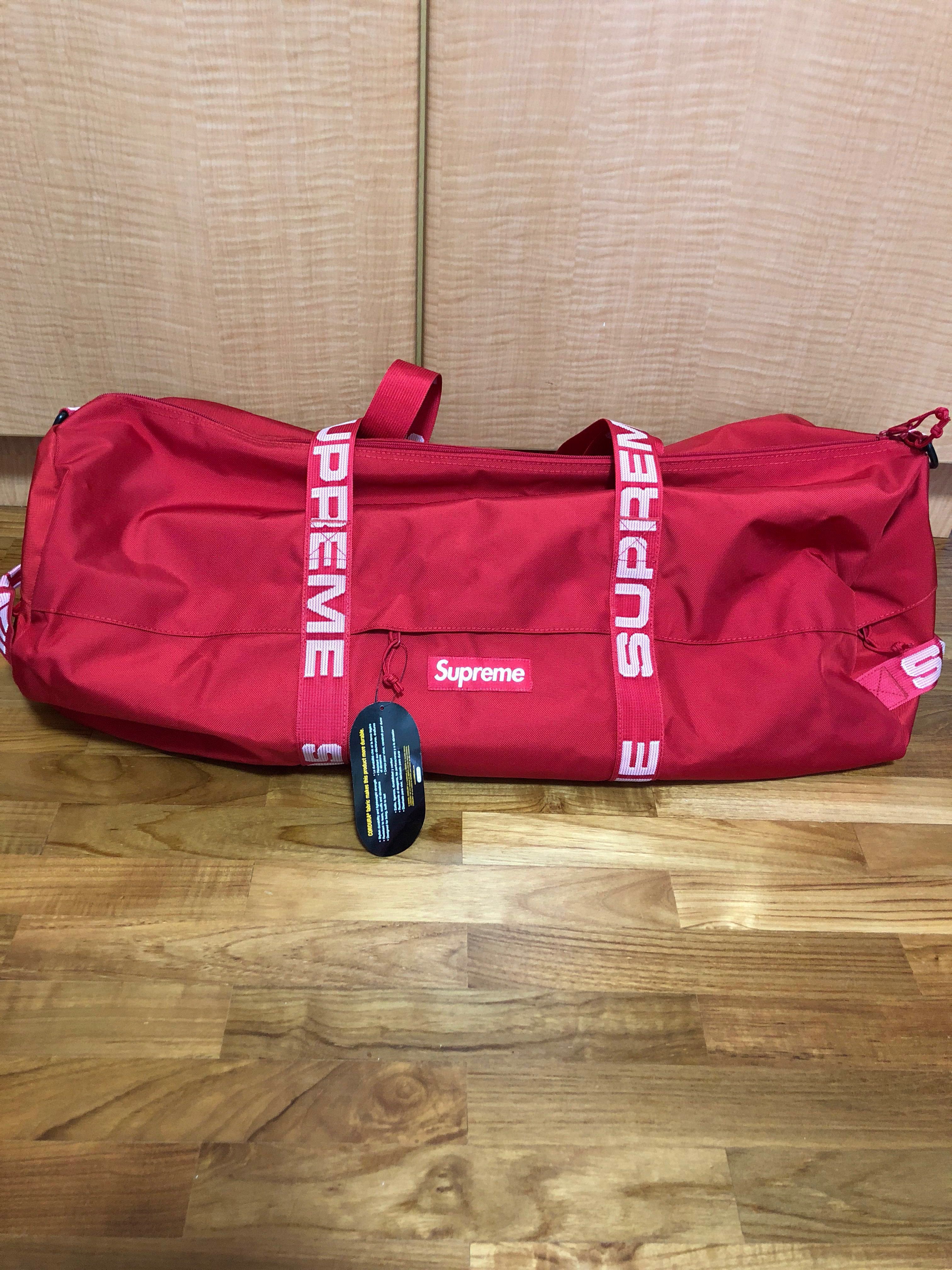 supreme duffle bag ss18 red