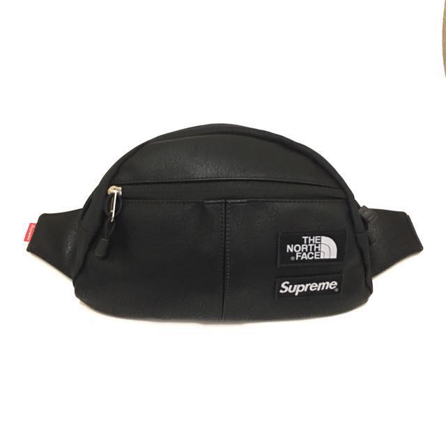 supreme tnf leather waist bag